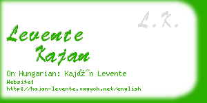 levente kajan business card